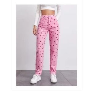 SheIn pink heart jeans